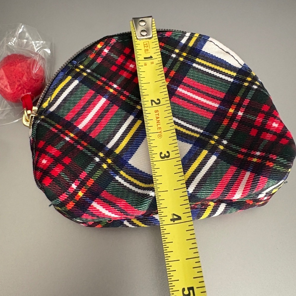 Estee Lauder Plaid Small Cosmetic Bag Pouch Makeup Organizer Coin Purse - Picture 6 of 7